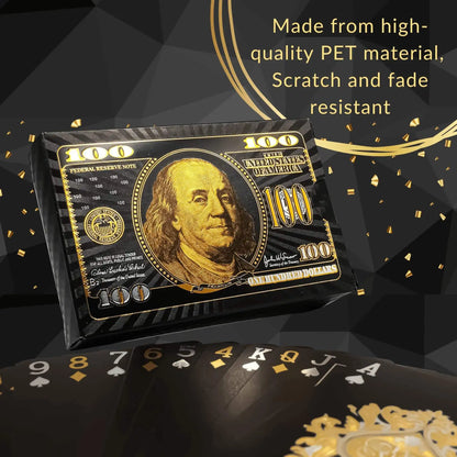 55PCS Gold Foil Playing Cards – 24K Gold Plastic Poker Set, Waterproof & Durable Magic Game Cards