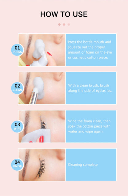 Natuhana 60ml Eyelash Extension Shampoo Mousse – Lash Cleaning Foam for False Eyelashes, Gentle & Non-Irritating Makeup Tool