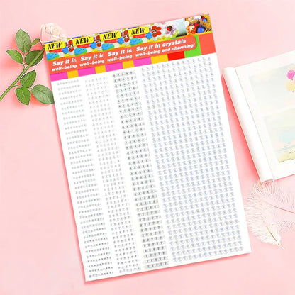 1040/900/504Pcs Acrylic Drill DIY Crystal Rhinestone Self-Adhesive Stickers for Phone Cases, Cards, and Crafts