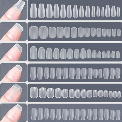 120PCS Matte Press-On Nail Tips – Soft Full-Cover Oval Almond False Nails for DIY Manicure