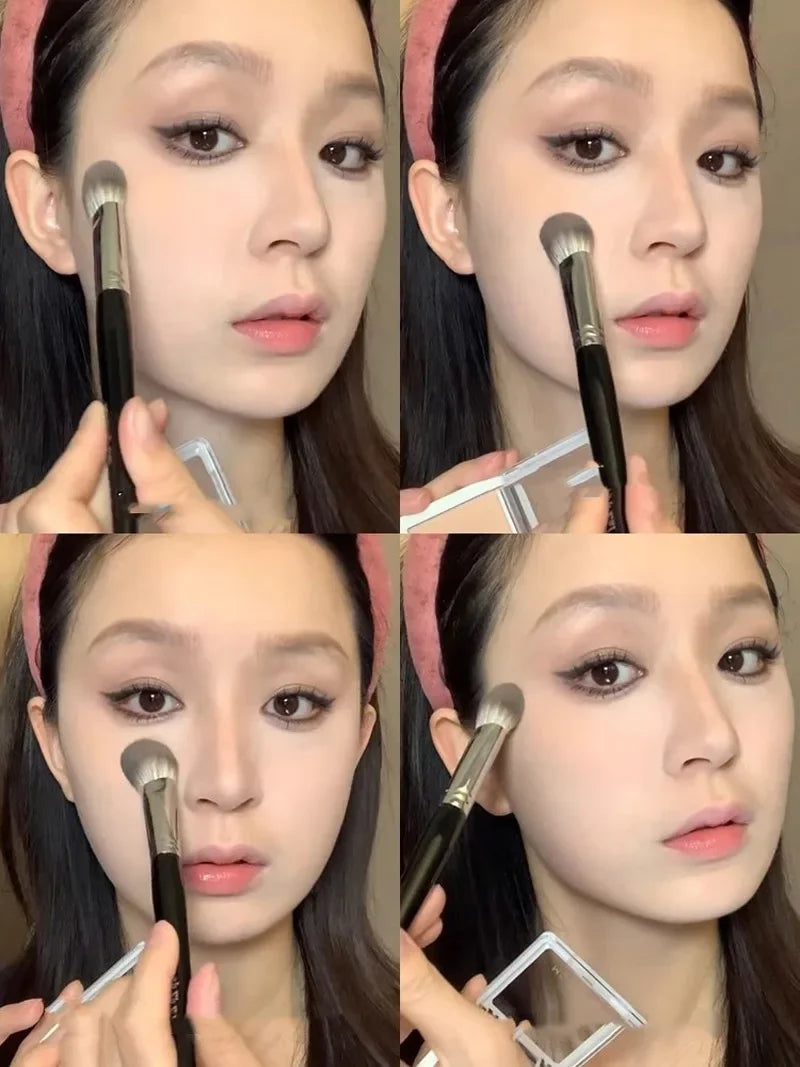 1/2PCS Peach Heart Blusher Brush – Small Flat Precise Brush for Powder, Cream & Liquid Blush