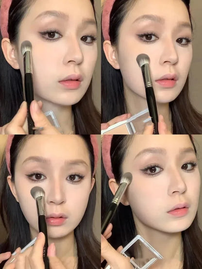 1/2PCS Peach Heart Blusher Brush – Small Flat Precise Brush for Powder, Cream & Liquid Blush